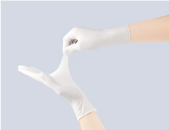 Milk White Latex Gloves Medical Examination Gloves All Sizes From S to L