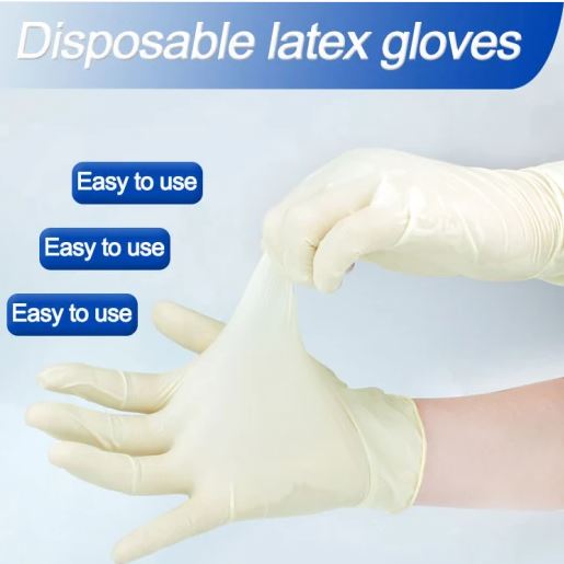Natural High Quality Examination Safety Industrial Disposable Rubber Latex Gloves