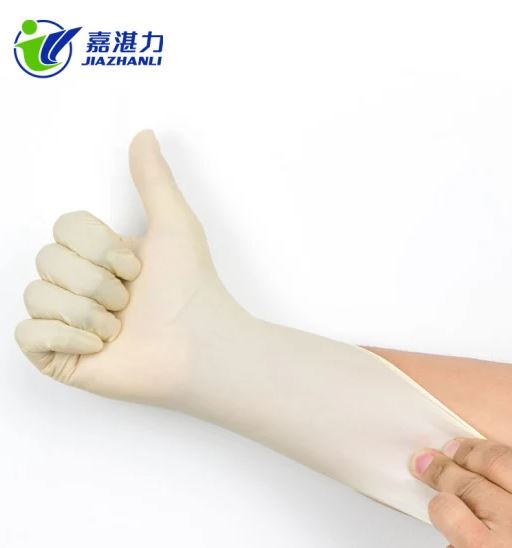 White Non Sterile Disposable Latex Examination Gloves Powder Free Rubber Gloves