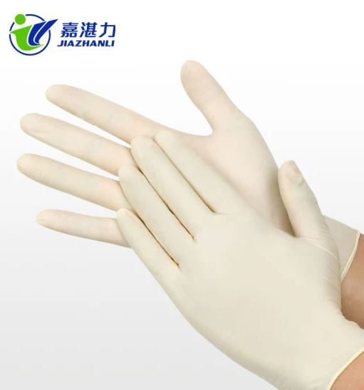 White Non Sterile Disposable Latex Examination Gloves Powder Free Rubber Gloves